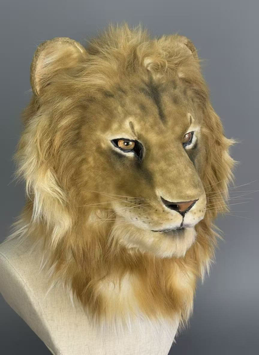 Realistic African Lion Head Mask