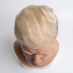 Realistic Trump-style silicone head mask – top view showing hair detail
