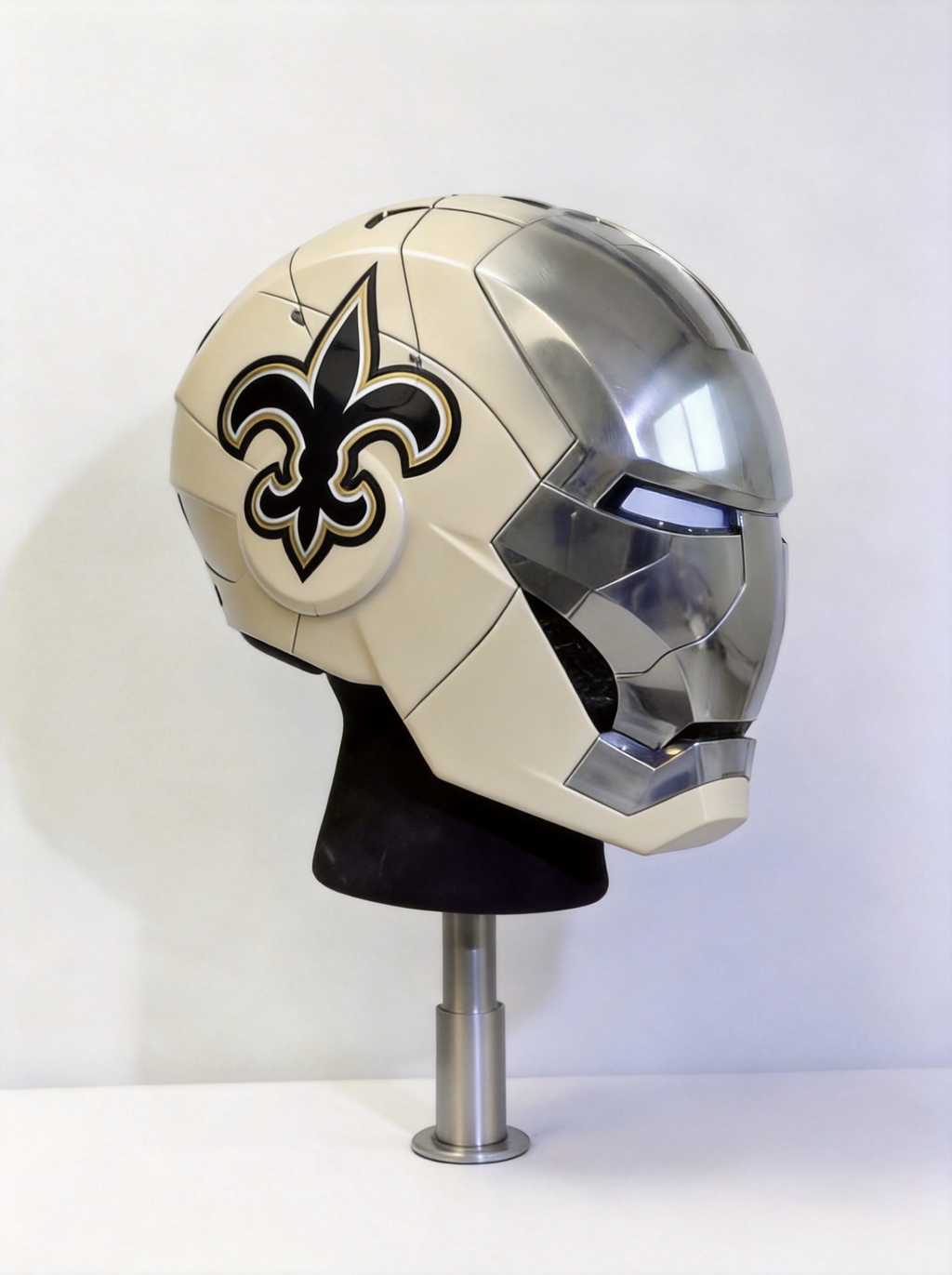 Custom Team Iron Helmet (NFL-Inspired) | LED Eyes | Display Prop