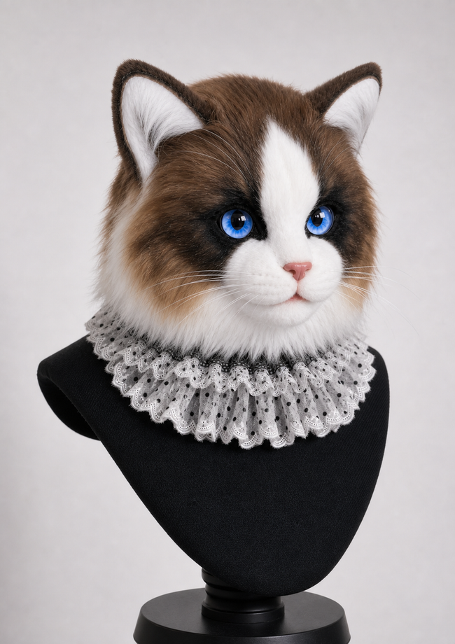 Realistic Ragdoll Cat Fursuit Head – Custom Order Main Image