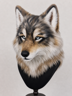 Handmade Realistic Wolf Fursuit Head: Movable Jaw Cosplay Mask