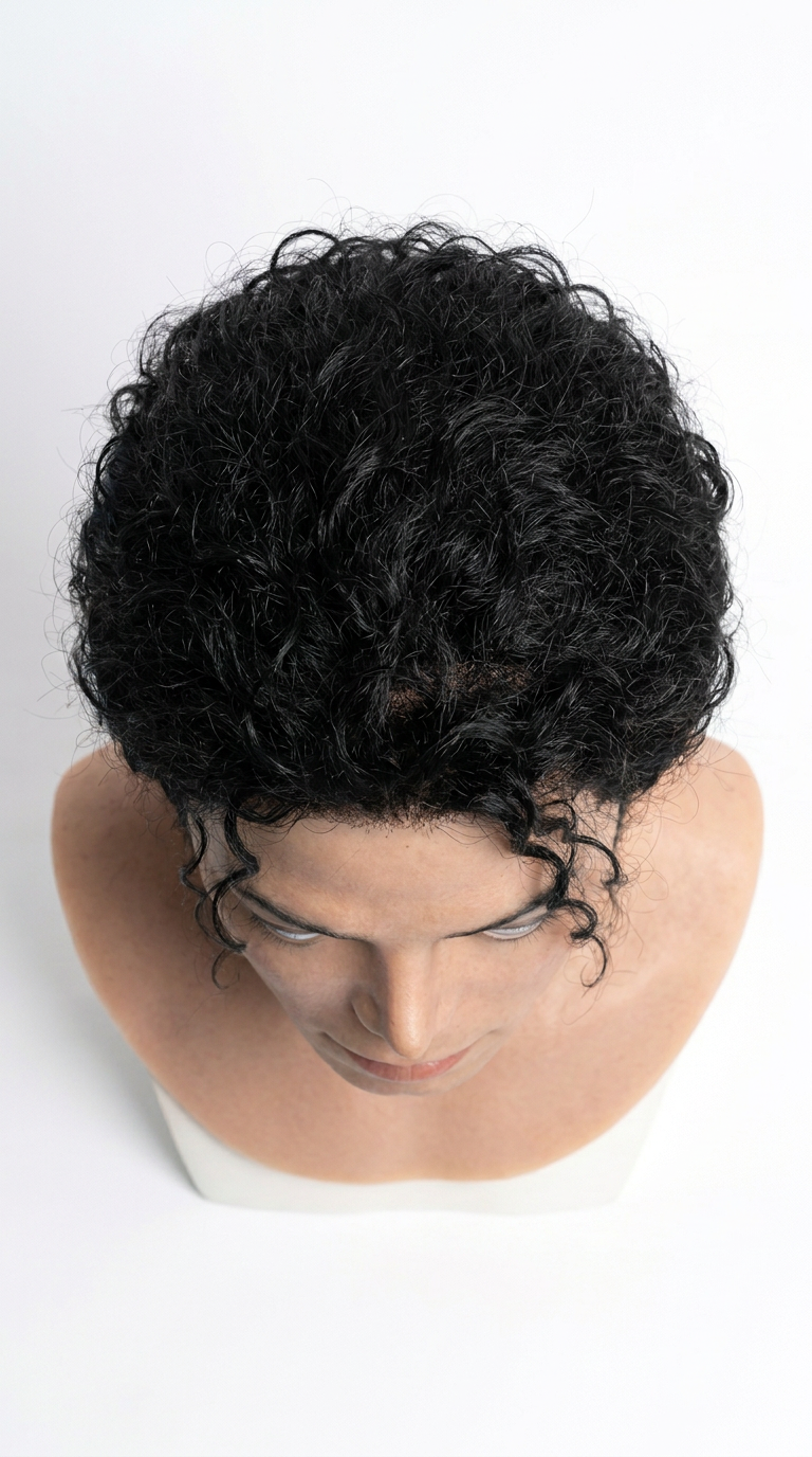 Realistic Michael Jackson silicone head mask – top view