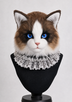 Realistic Ragdoll cat fursuit head – front view