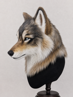 Handmade Realistic Wolf Fursuit Head: Movable Jaw Cosplay Mask