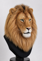 Realistic lion fursuit head – side profile view