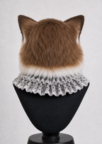 Realistic Ragdoll cat fursuit head – rear view
