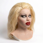 Realistic female silicone head mask – side profile view